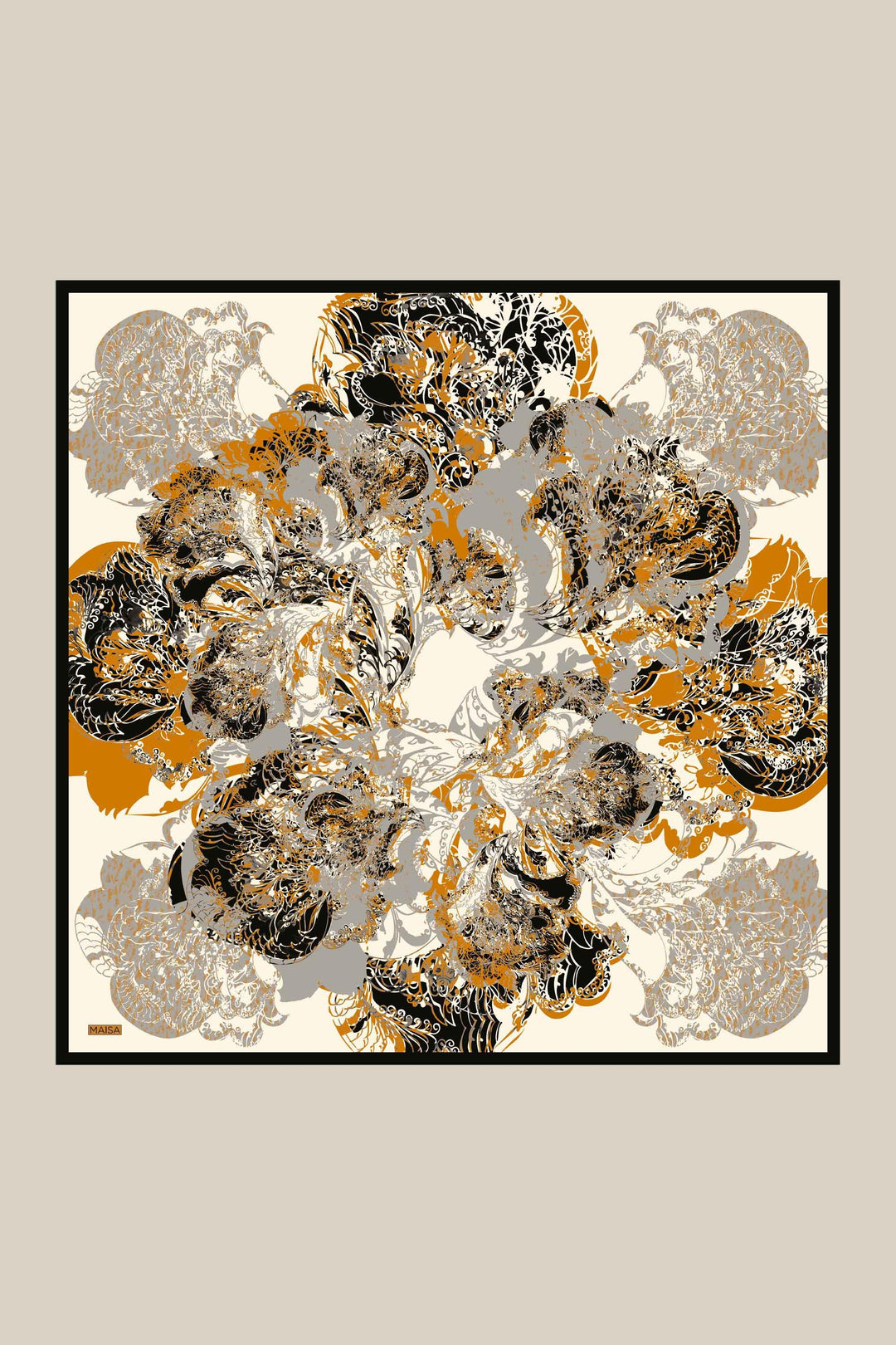 TUVANA MULBERRY İPEK EŞARP 90*90 CM - TABA - Görsel 1