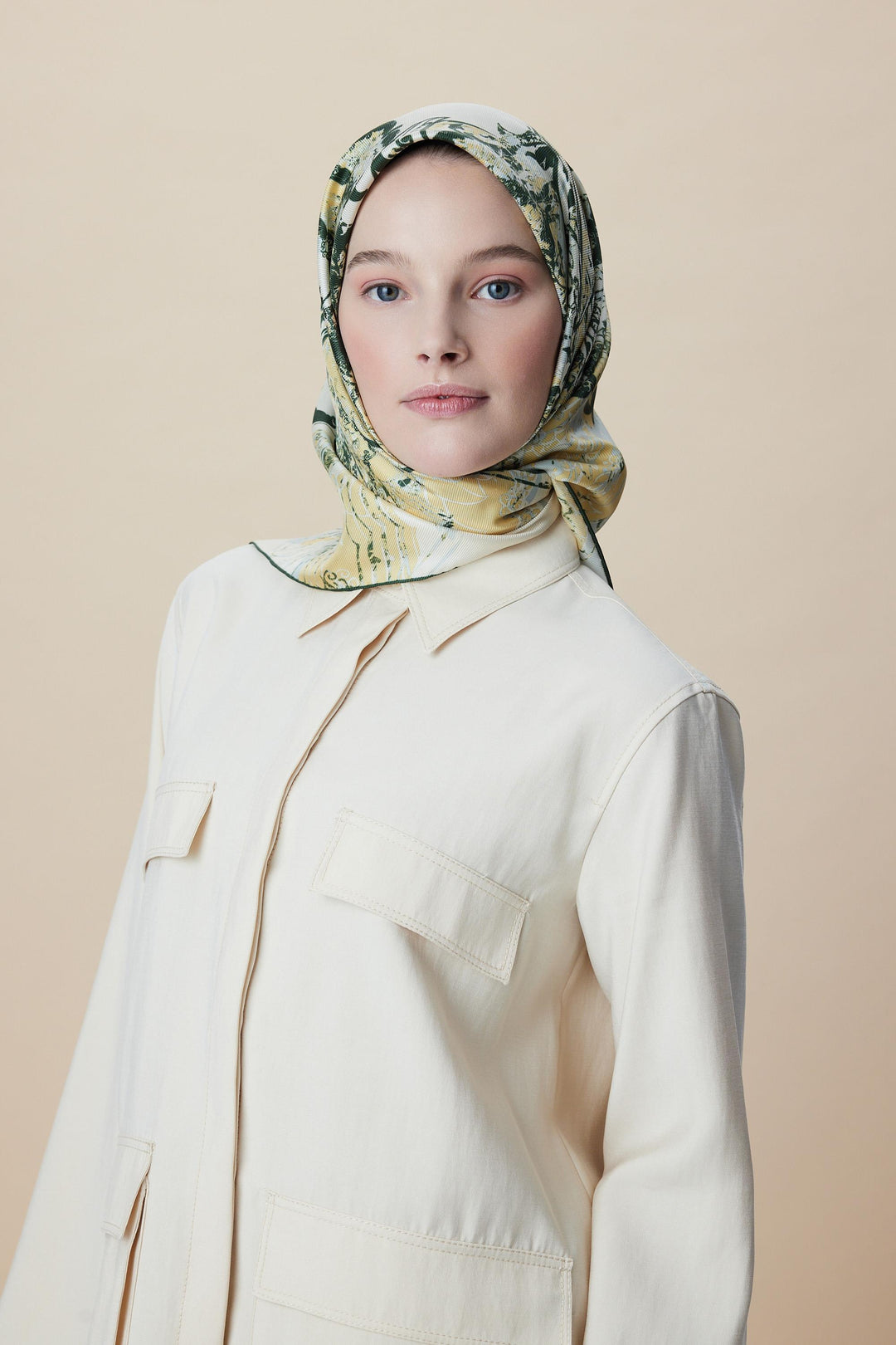 TUVANA MULBERRY İPEK EŞARP 90*90 CM - YEŞİL - Görsel 5