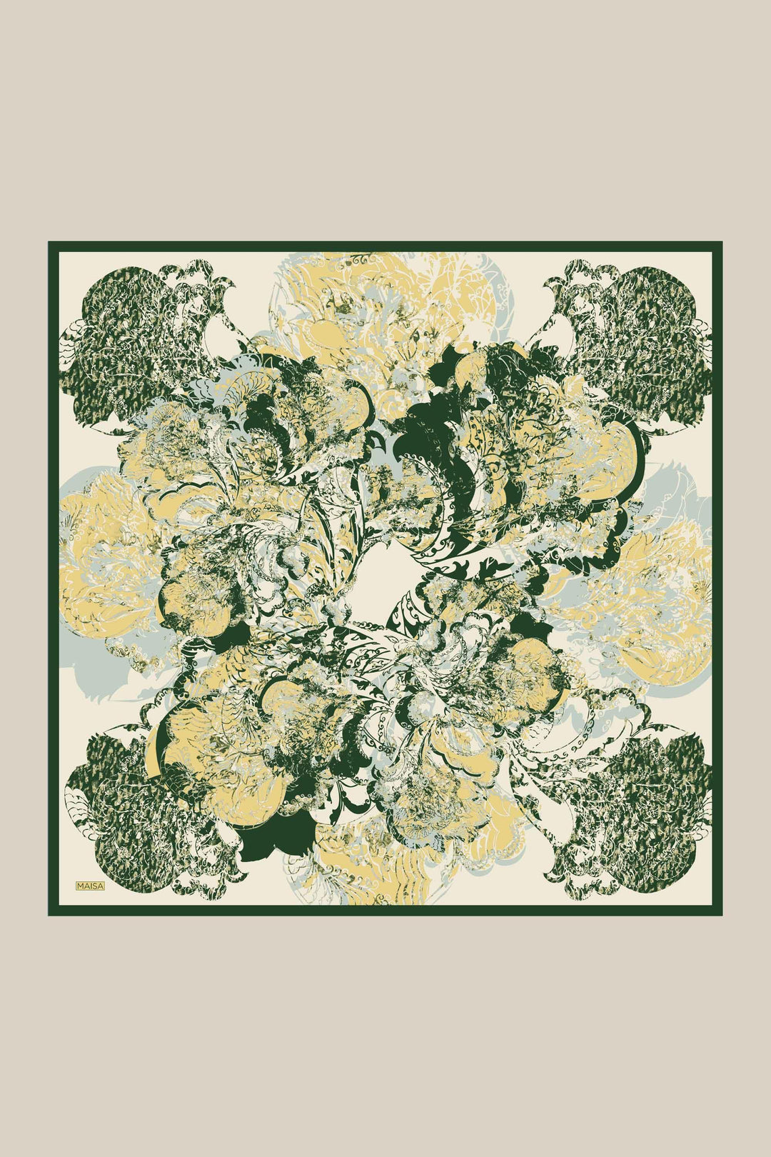 TUVANA MULBERRY İPEK EŞARP 90*90 CM - YEŞİL - Görsel 9