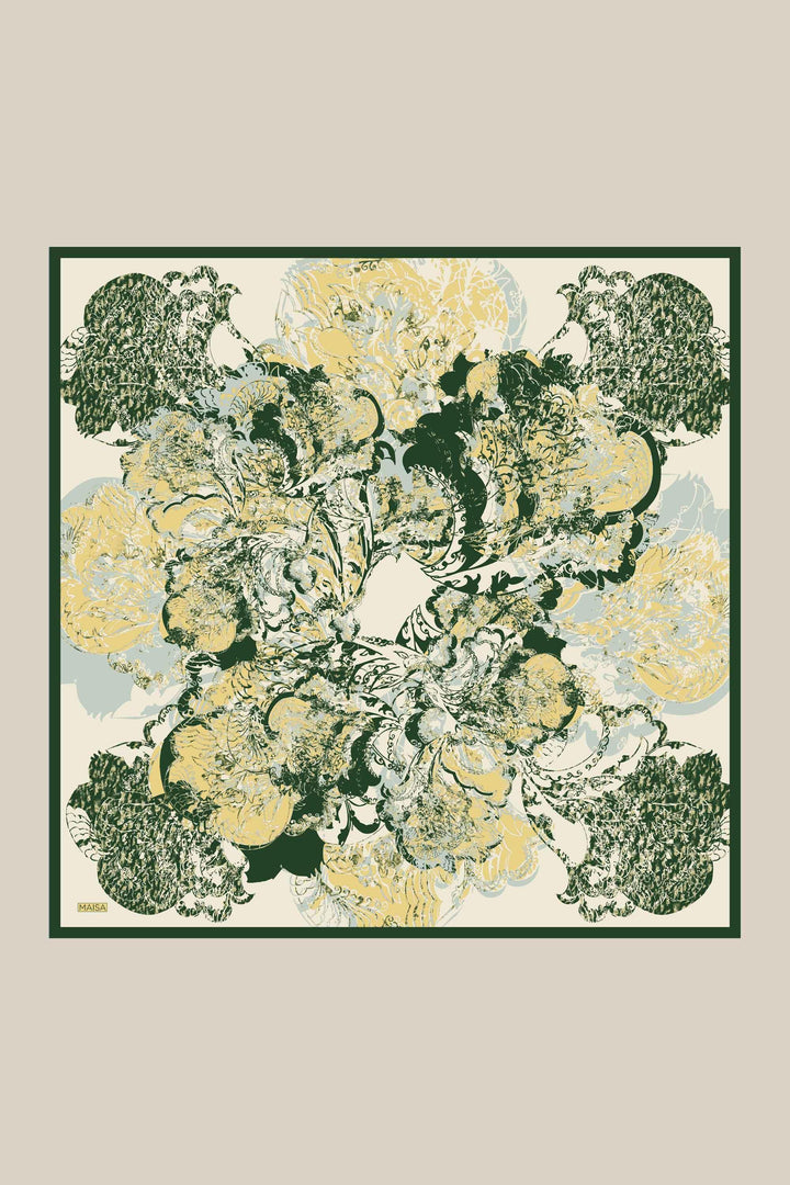 TUVANA MULBERRY İPEK EŞARP 90*90 CM - YEŞİL - Görsel 9