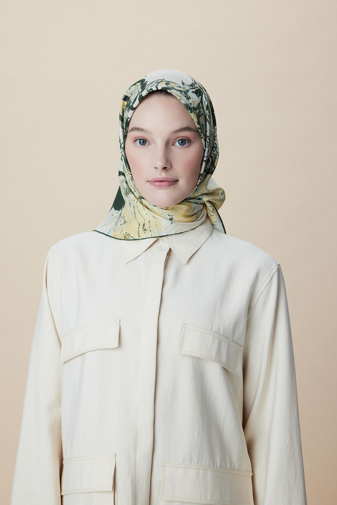 TUVANA MULBERRY İPEK EŞARP 90*90 CM - YEŞİL - Görsel 2