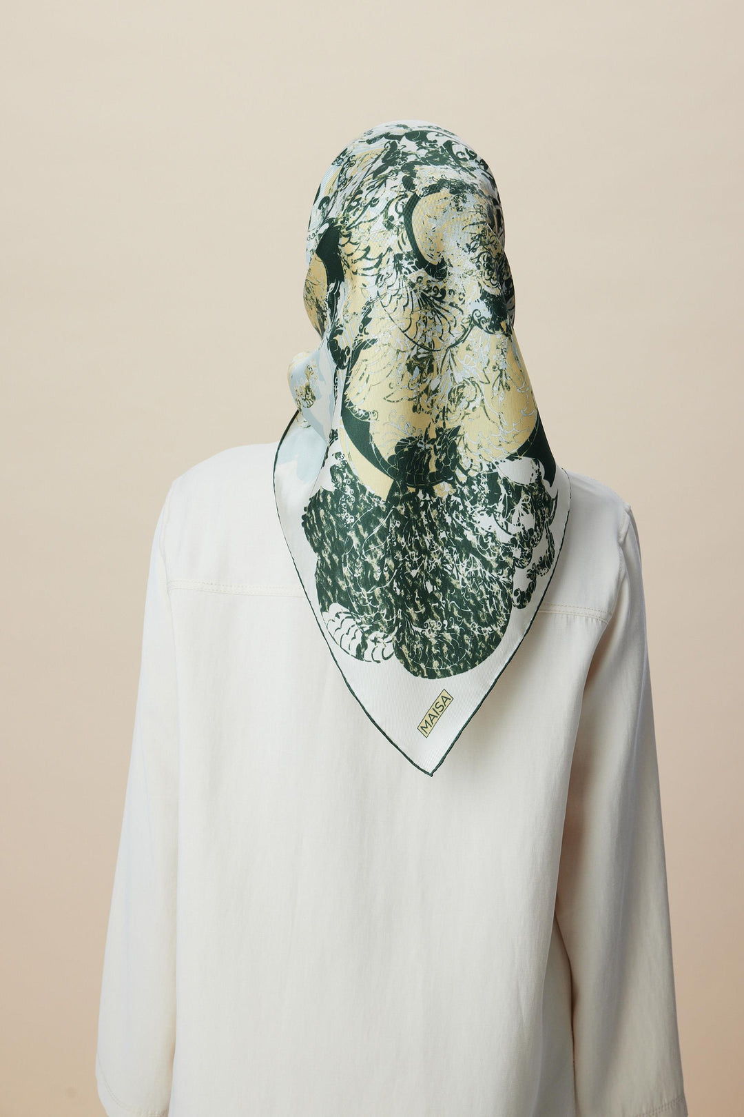TUVANA MULBERRY İPEK EŞARP 90*90 CM - YEŞİL - Görsel 7