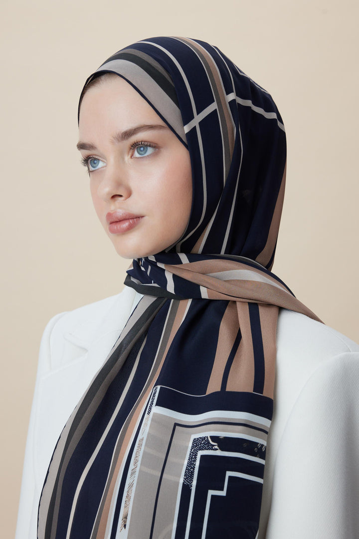 VİRA KREP İPEK ŞAL 70*190 CM - ACI KAHVE - Görsel 4