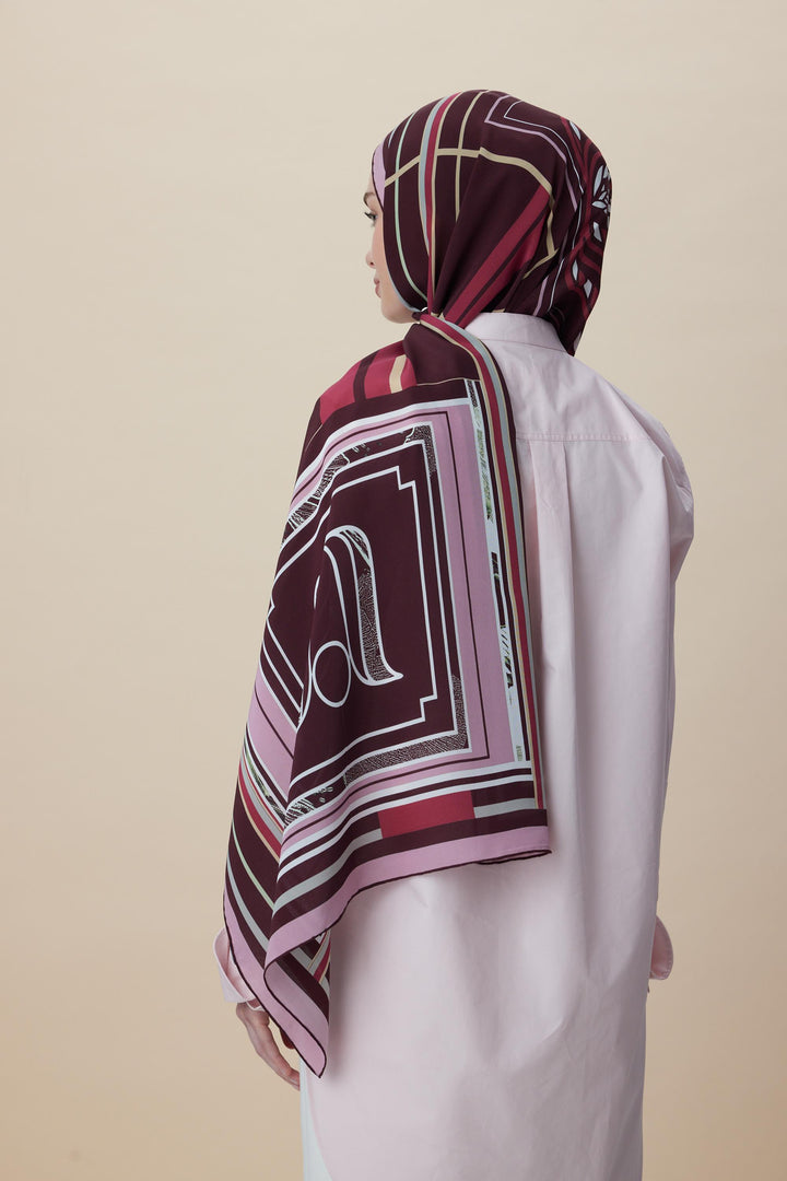 VİRA KREP İPEK ŞAL 70*190 CM - BORDO - Görsel 7