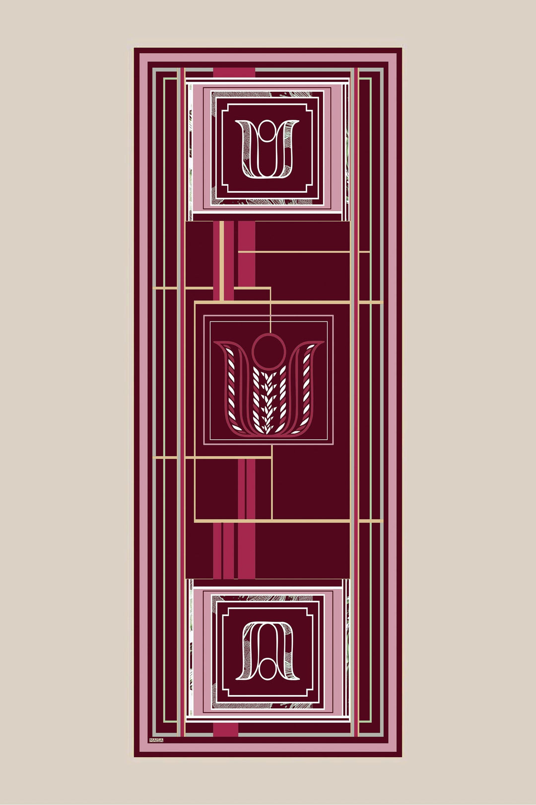 VİRA KREP İPEK ŞAL 70*190 CM - BORDO - Görsel 1