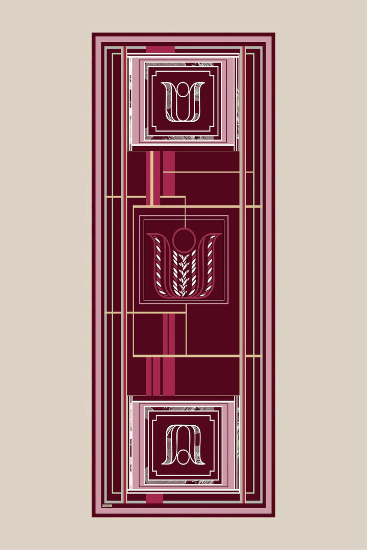 VİRA KREP İPEK ŞAL 70*190 CM - BORDO - Görsel 1
