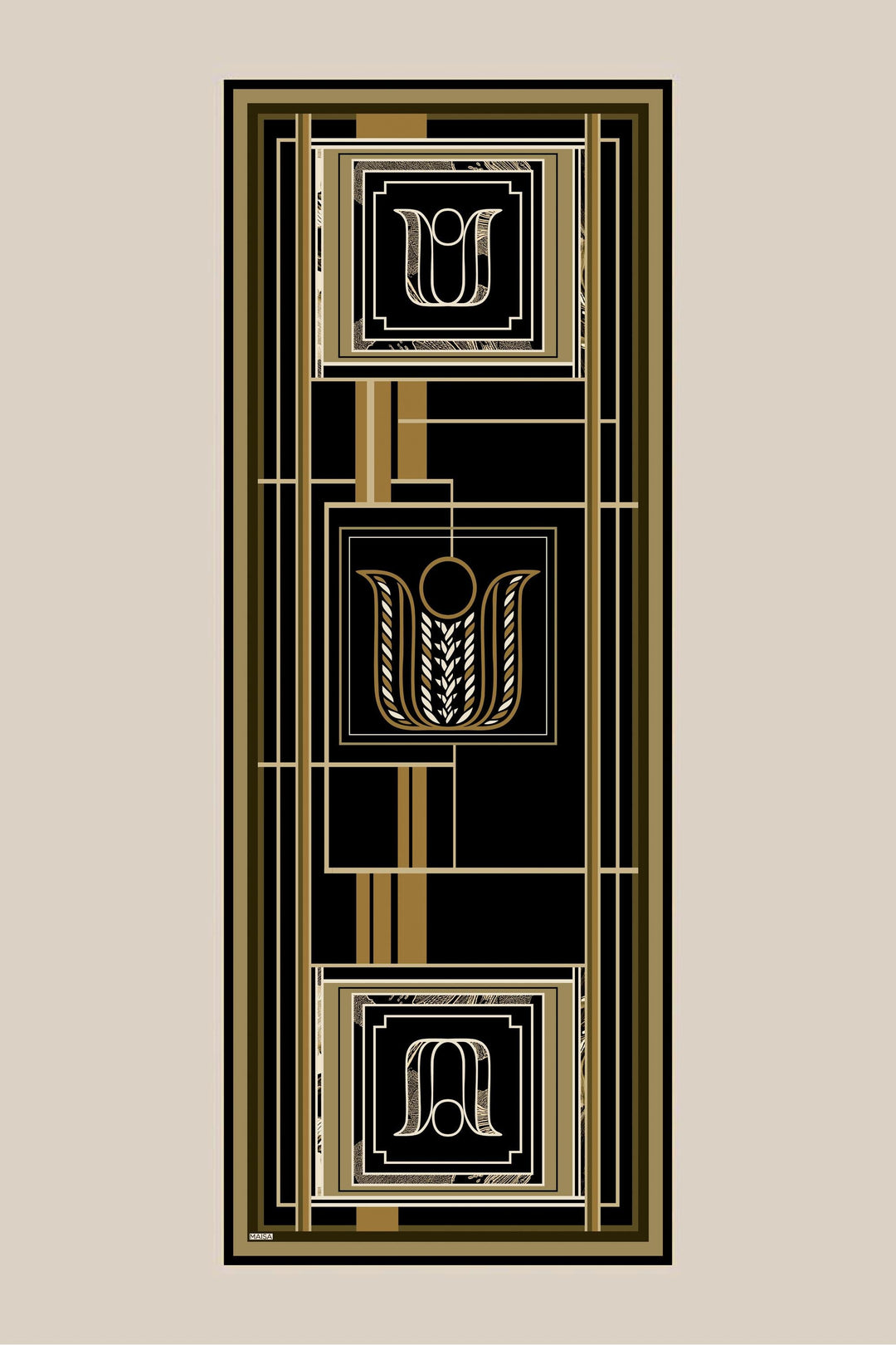 VİRA KREP İPEK ŞAL 70*190 CM - GOLD - Görsel 1