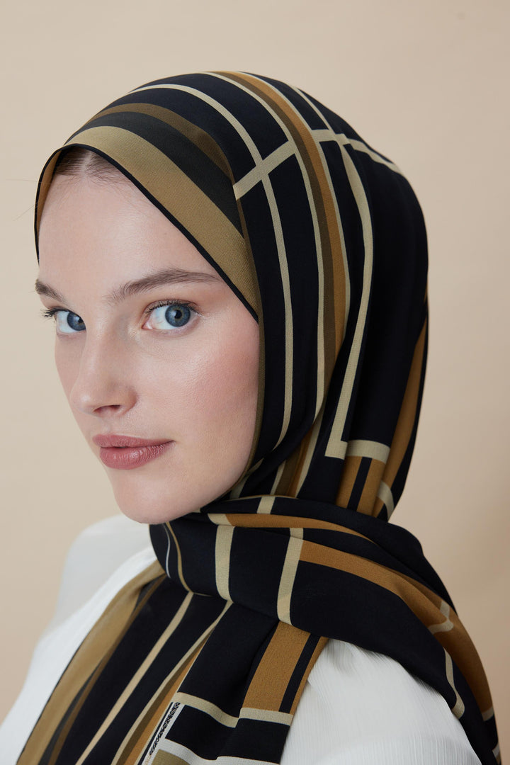VİRA KREP İPEK ŞAL 70*190 CM - GOLD - Görsel 5