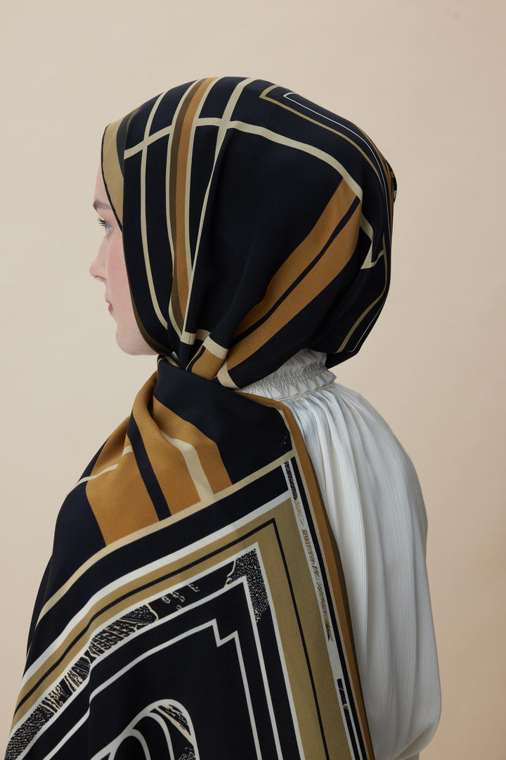 VİRA KREP İPEK ŞAL 70*190 CM - GOLD - Görsel 7