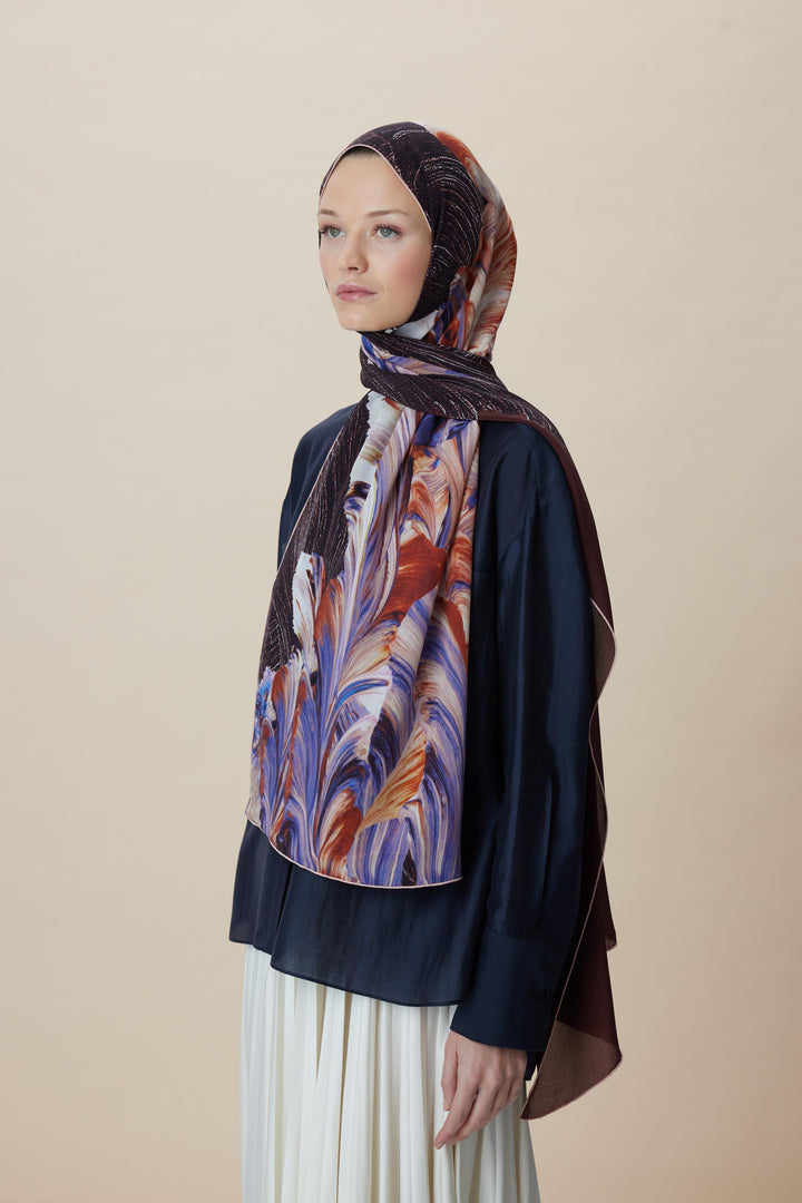 Maisa YAKAMOZ KREP İPEK ŞAL 70*190 CM - BORDO