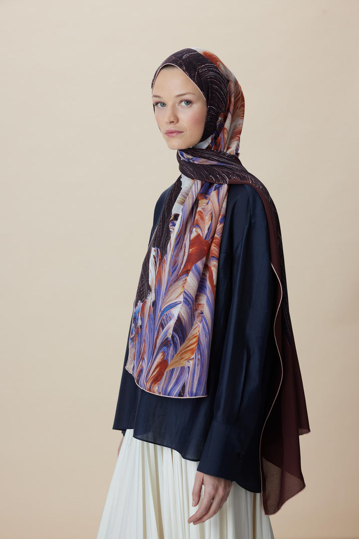 Maisa YAKAMOZ KREP İPEK ŞAL 70*190 CM - BORDO