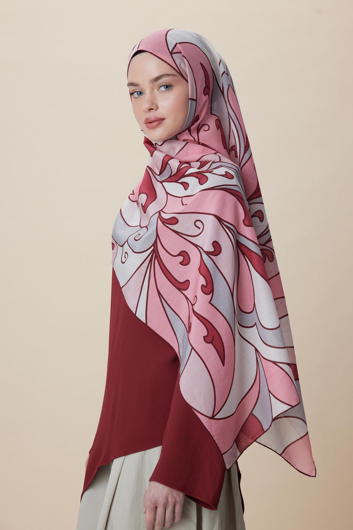 Maisa YOSUN PAMUK İPEK ŞAL 70*190 CM - PEMBE