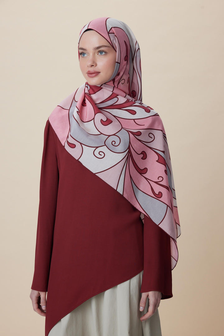 Maisa YOSUN PAMUK İPEK ŞAL 70*190 CM - PEMBE