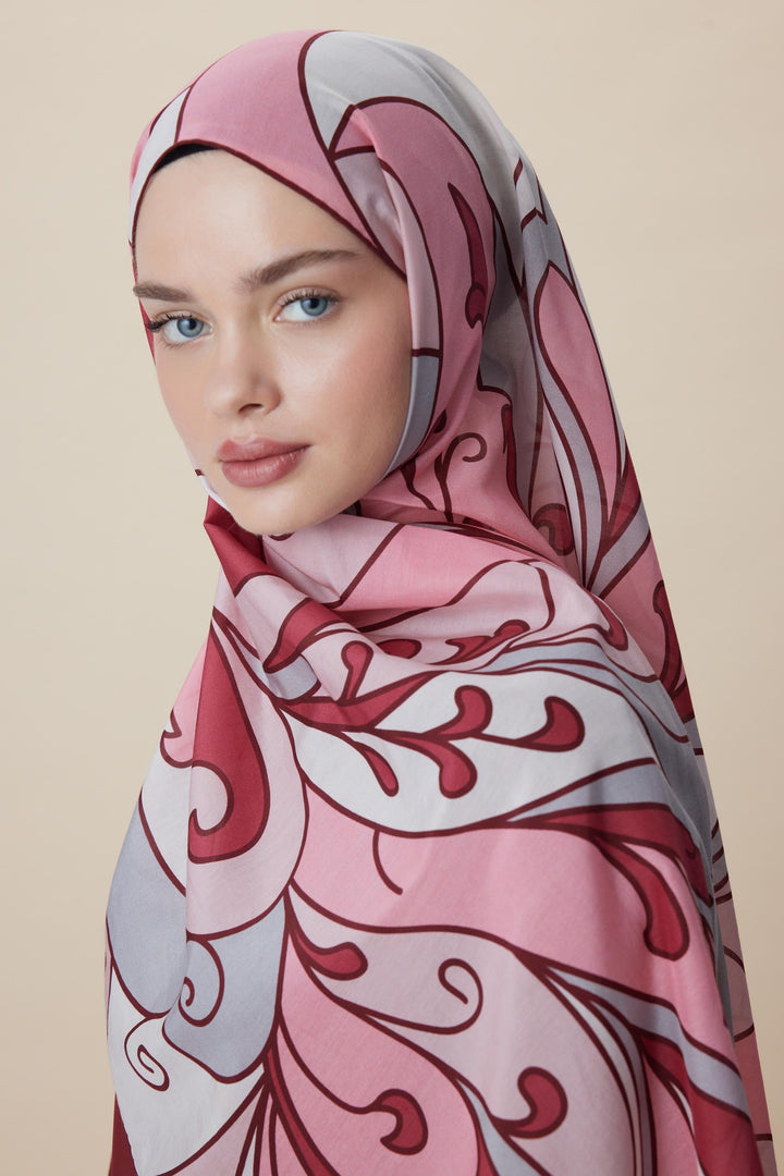 Maisa YOSUN PAMUK İPEK ŞAL 70*190 CM - PEMBE