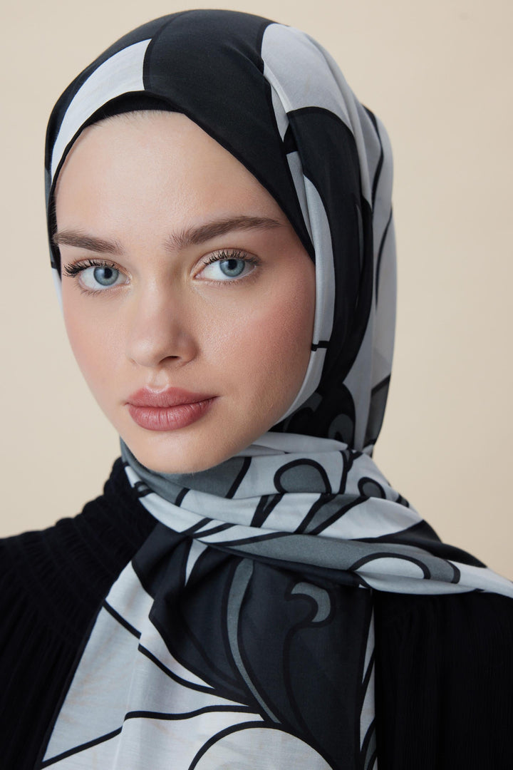 Maisa YOSUN PAMUK İPEK ŞAL 70*190 CM - SİYAH