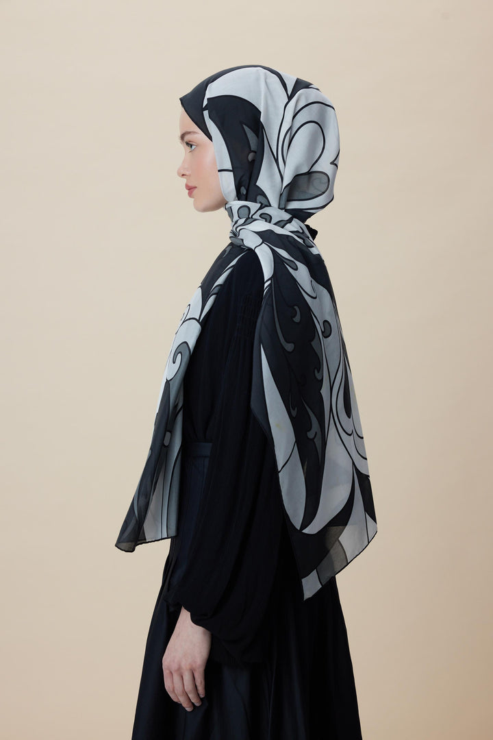 Maisa YOSUN PAMUK İPEK ŞAL 70*190 CM - SİYAH