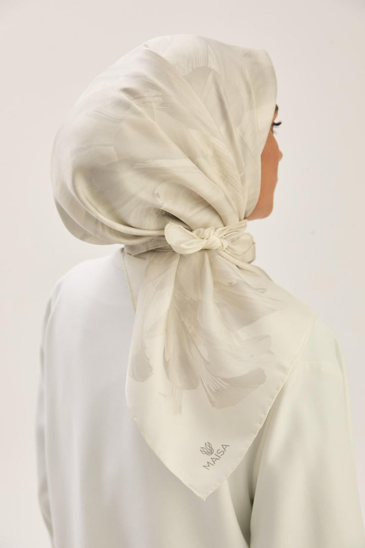 Maisa ZER TİVİL İPEK EŞARP 90*90 CM - EKRU