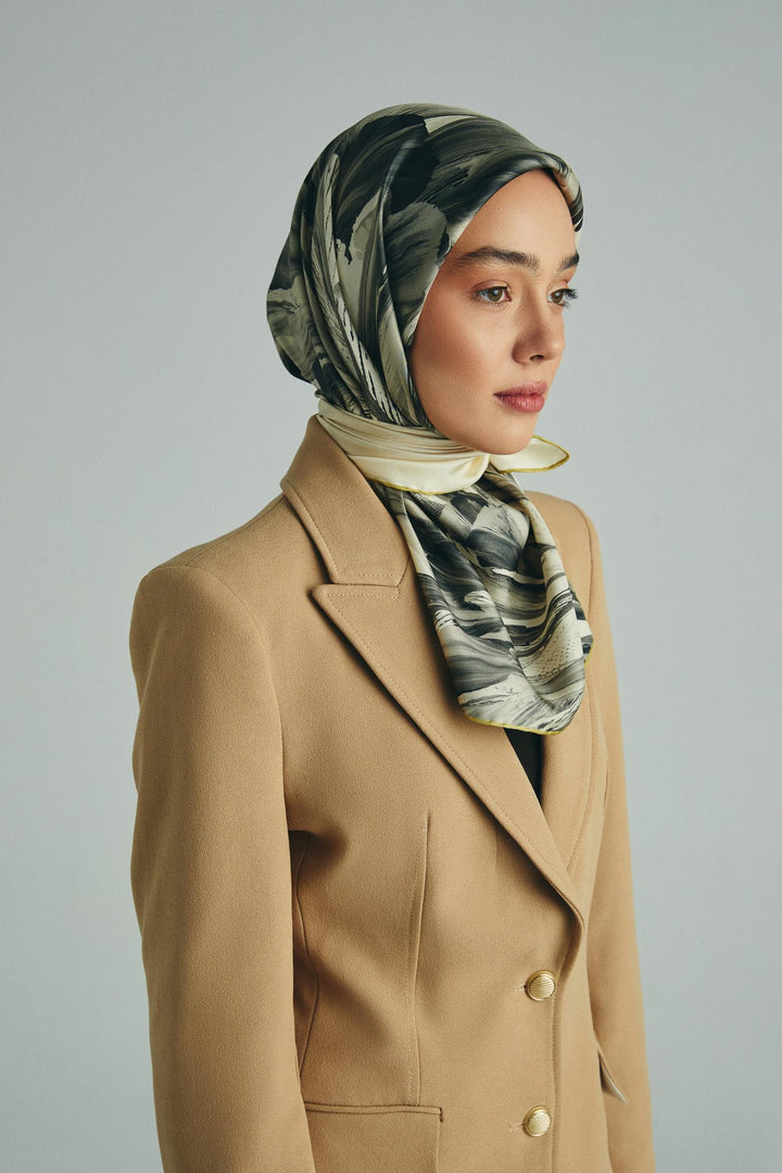 Maisa ZER TİVİL İPEK EŞARP 90*90 CM - KREM