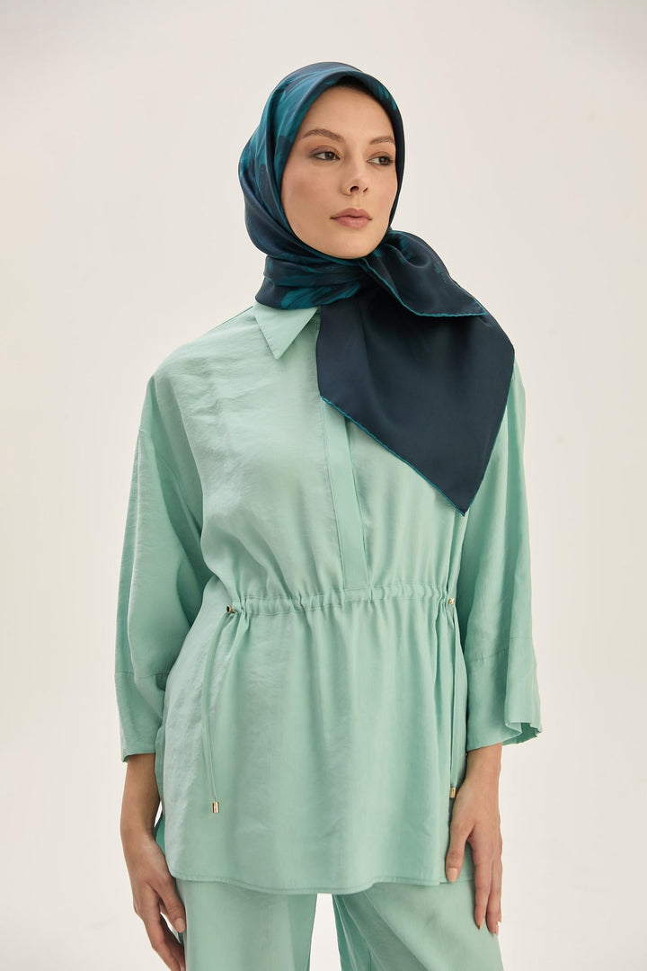 Maisa ZER TİVİL İPEK EŞARP 90*90 CM - LACİVERT
