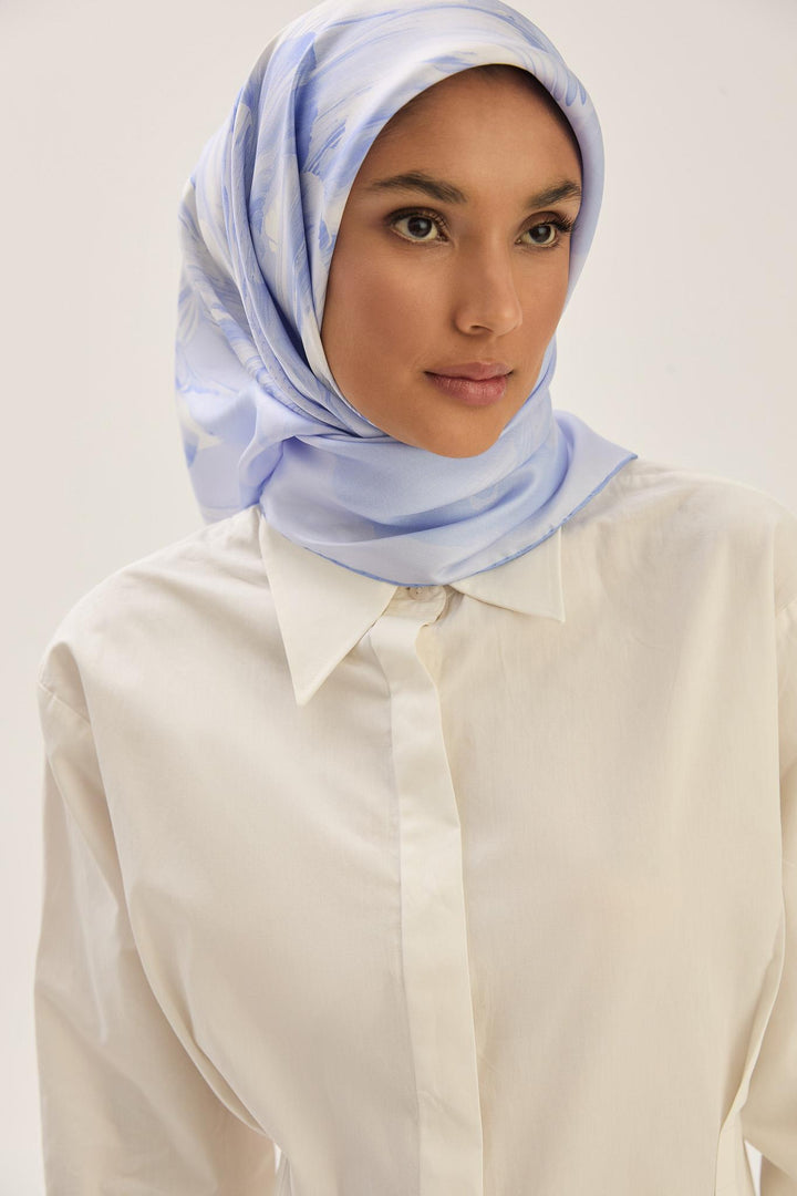 Maisa ZER TİVİL İPEK EŞARP 90*90 CM - LİLA