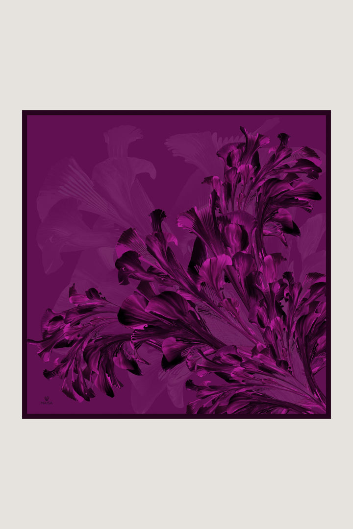 Maisa ZER TİVİL İPEK EŞARP 90*90 CM - MÜRDÜM