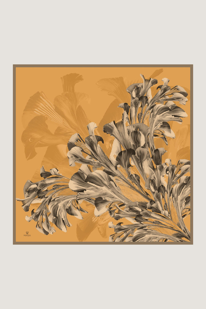 Maisa ZER TİVİL İPEK EŞARP 90*90 CM - SAFRAN