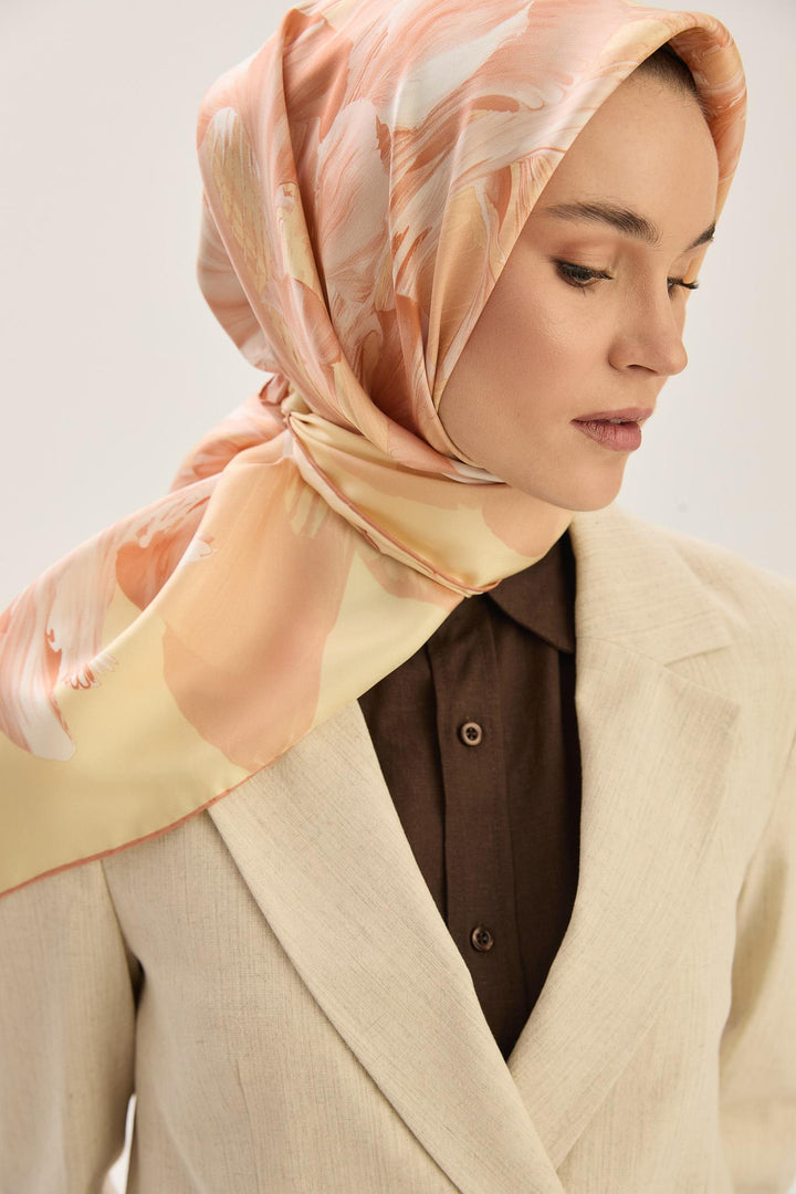 Maisa ZER TİVİL İPEK EŞARP 90*90 CM - SARI