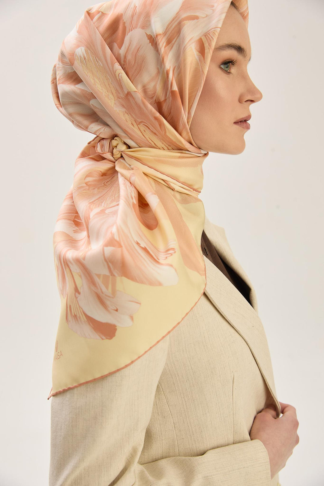 Maisa ZER TİVİL İPEK EŞARP 90*90 CM - SARI