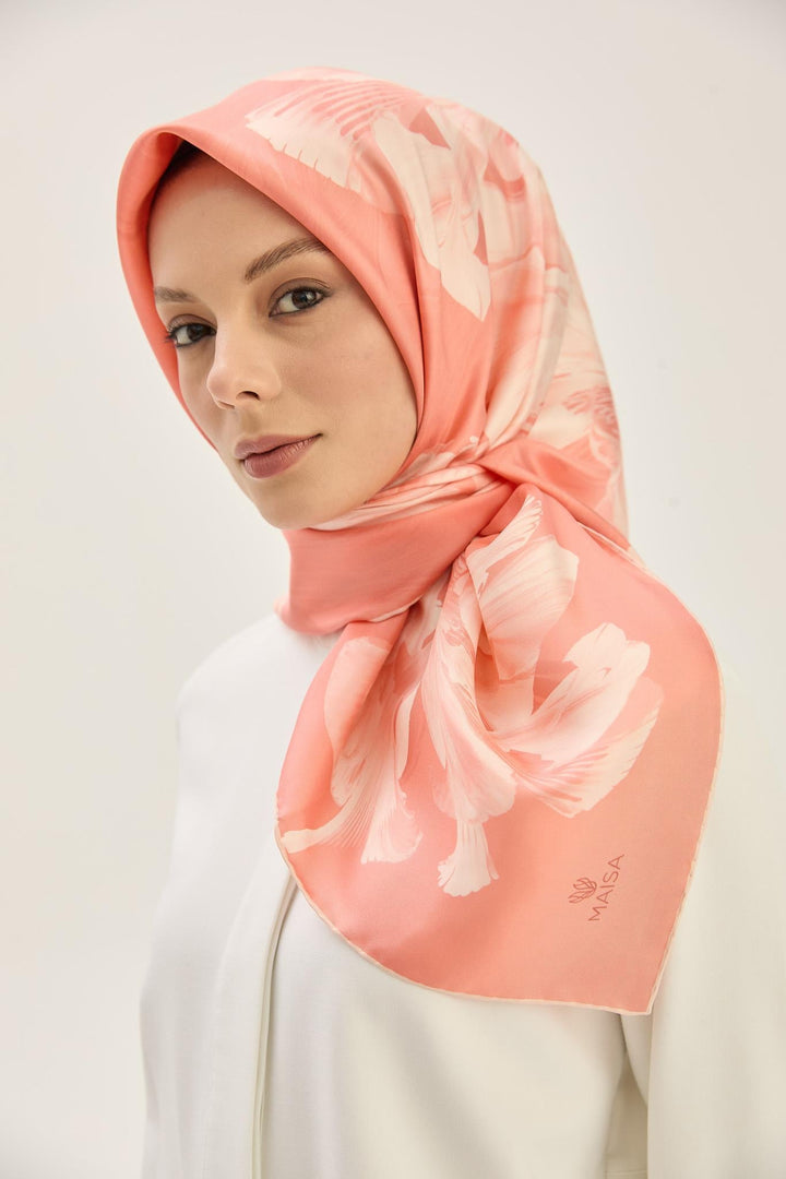 Maisa ZER TİVİL İPEK EŞARP 90*90 CM - SOMON