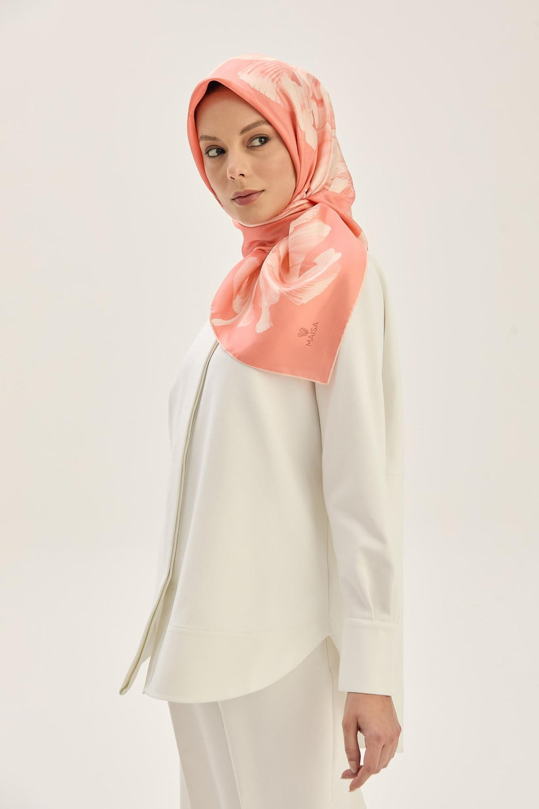 Maisa ZER TİVİL İPEK EŞARP 90*90 CM - SOMON