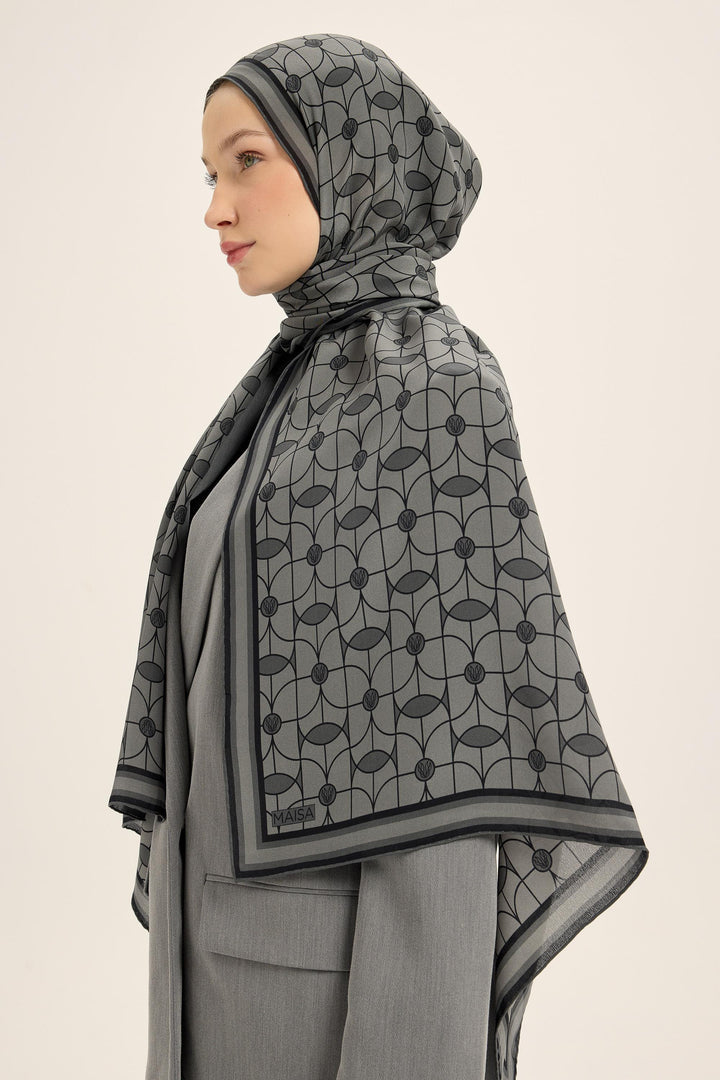 Maisa ZERRE KREP İPEK ŞAL 70*190 CM - ANTRASİT