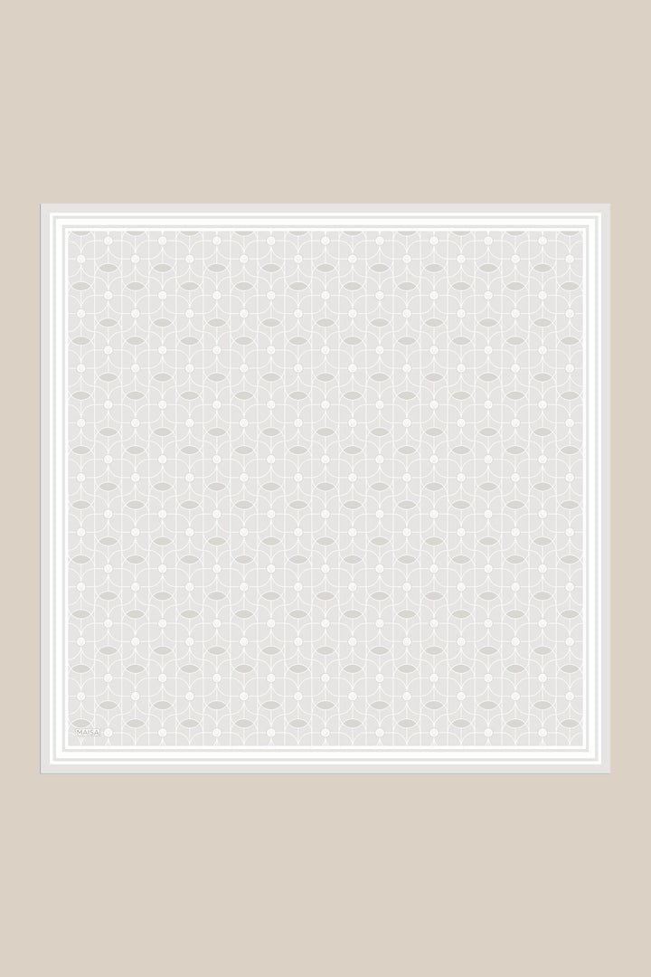 ZERRE TİVİL İPEK EŞARP 90*90 CM - İNCİ BEYAZI - Görsel 6