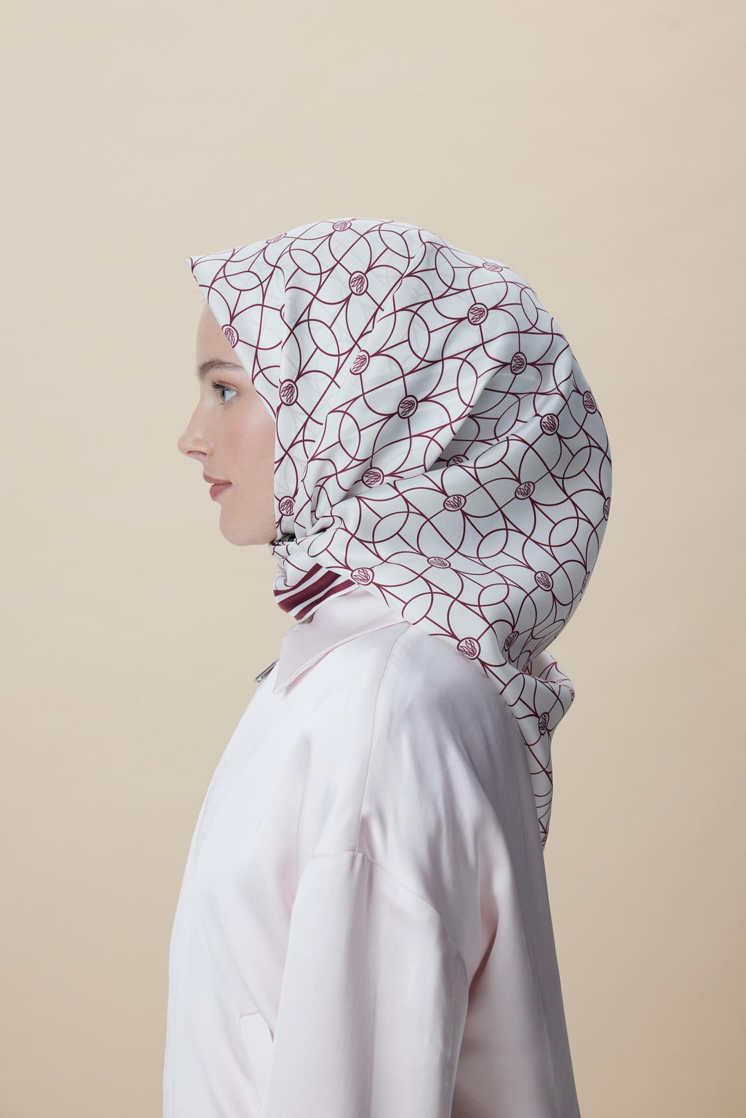 ZERRE TİVİL İPEK EŞARP 90*90 CM - K. FUŞYA - Görsel 2