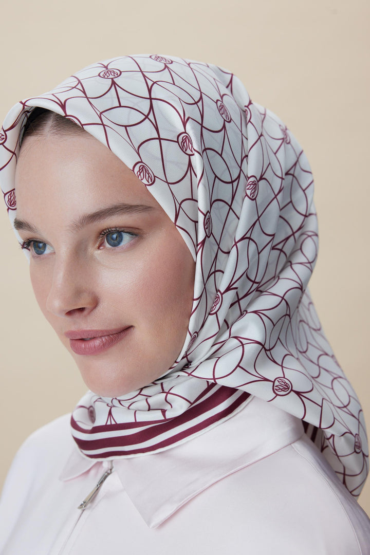 ZERRE TİVİL İPEK EŞARP 90*90 CM - K. FUŞYA - Görsel 5