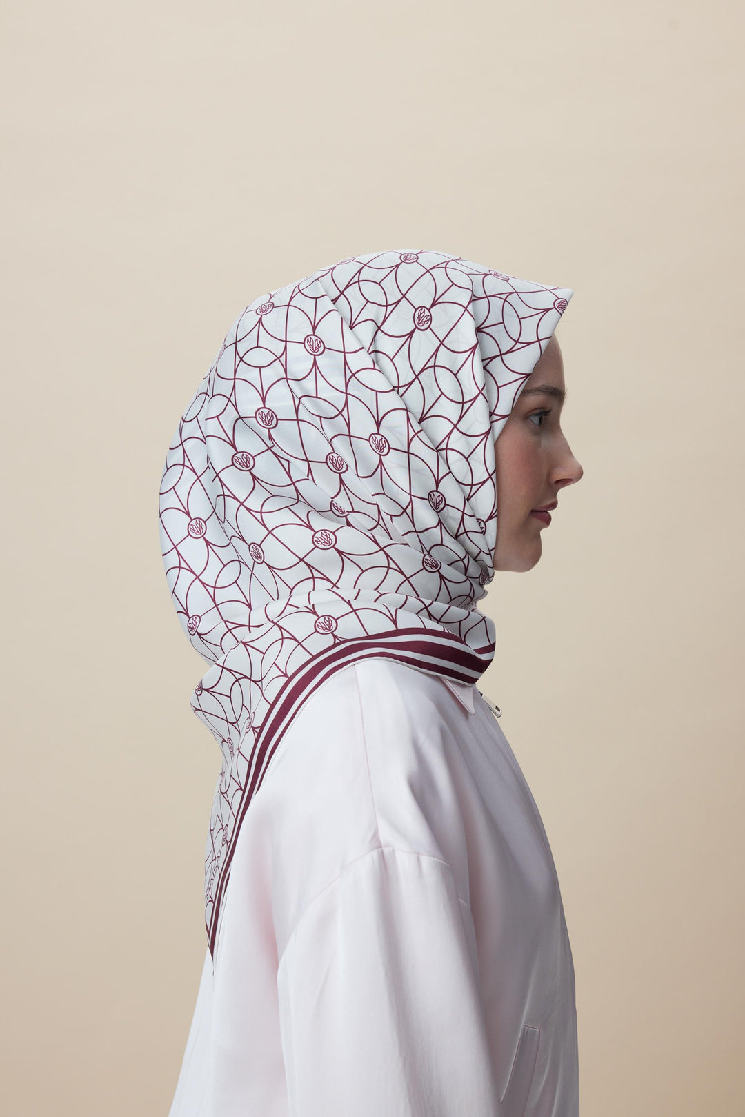 ZERRE TİVİL İPEK EŞARP 90*90 CM - K. FUŞYA - Görsel 3