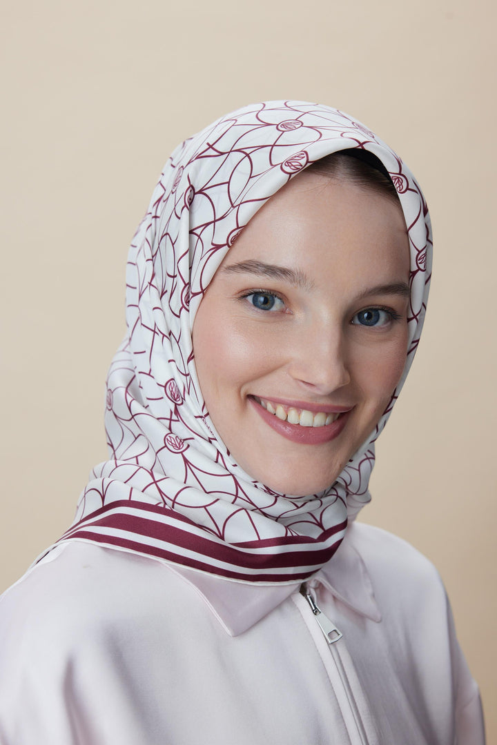 ZERRE TİVİL İPEK EŞARP 90*90 CM - K. FUŞYA - Görsel 4