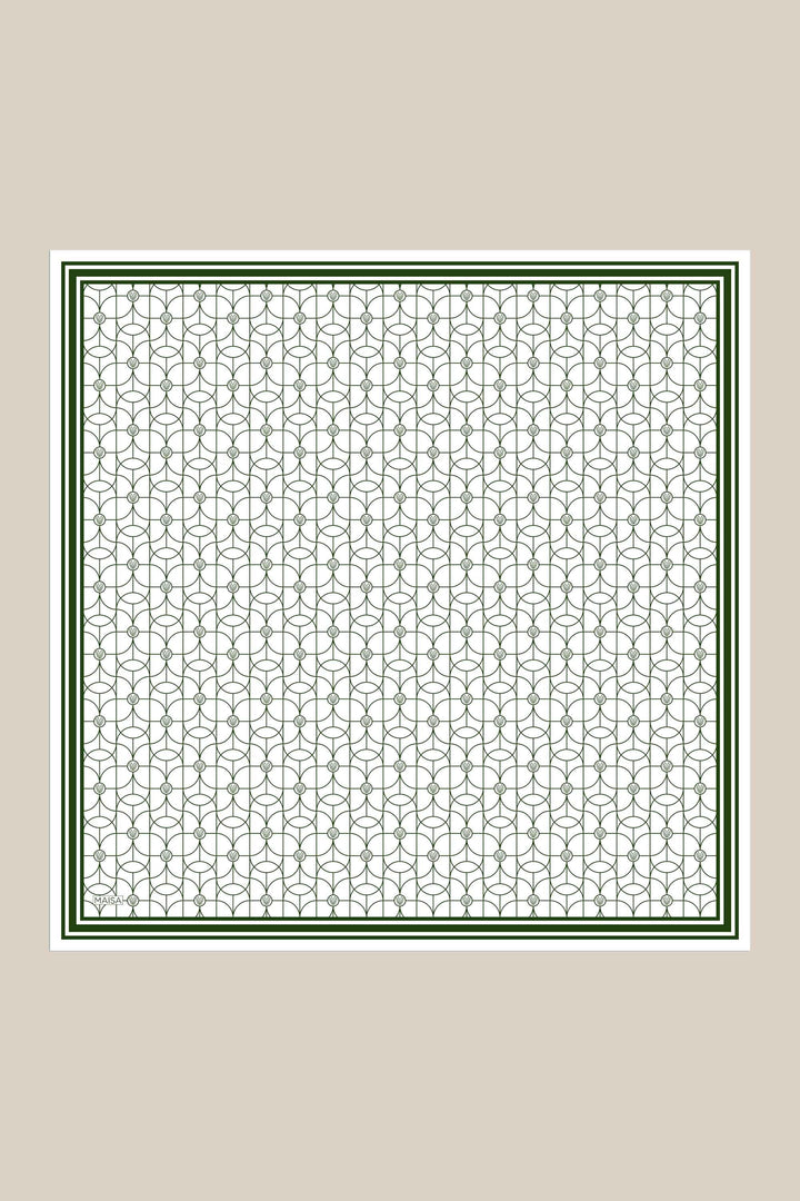 ZERRE TİVİL İPEK EŞARP 90*90 CM - K. YEŞİL - Görsel 7