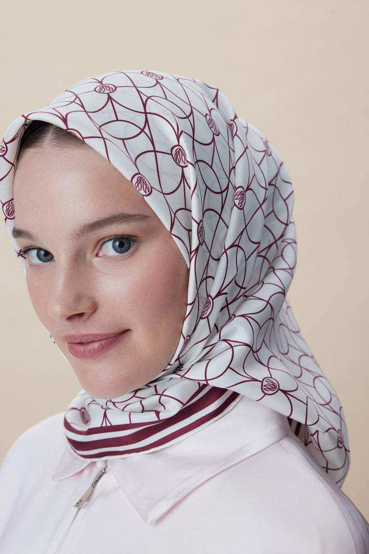 ZERRE TİVİL İPEK EŞARP 90*90 CM - K. FUŞYA - Görsel 1