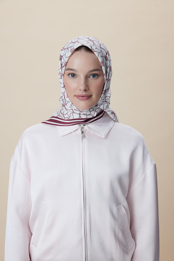 ZERRE TİVİL İPEK EŞARP 90*90 CM - K. FUŞYA - Görsel 7