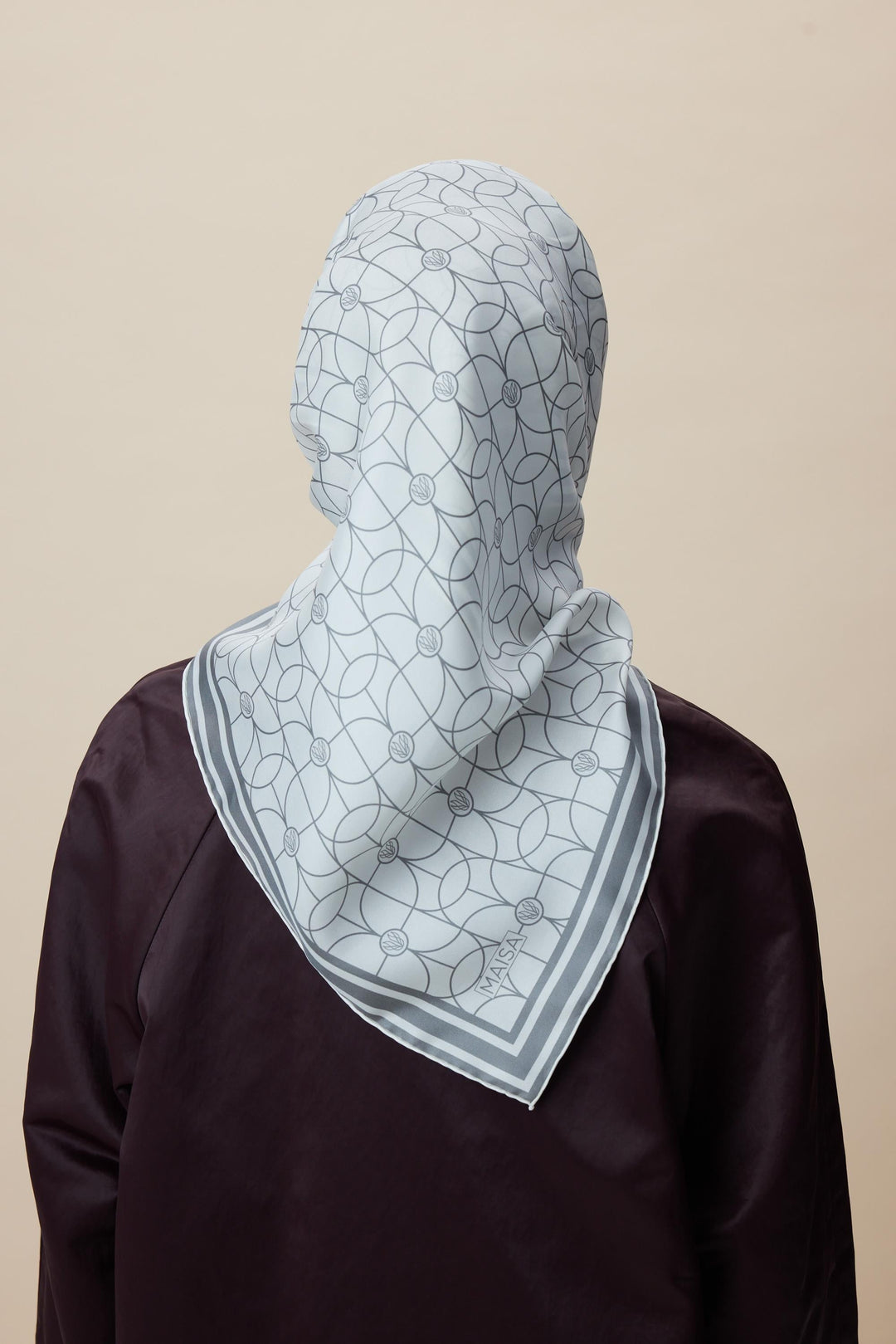 ZERRE TİVİL İPEK EŞARP 90*90 CM - K. GRİ - Görsel 6