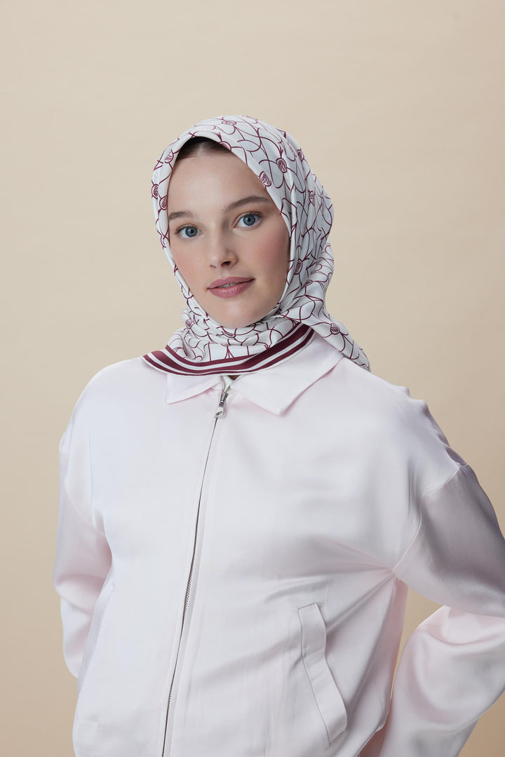 ZERRE TİVİL İPEK EŞARP 90*90 CM - K. FUŞYA - Görsel 10