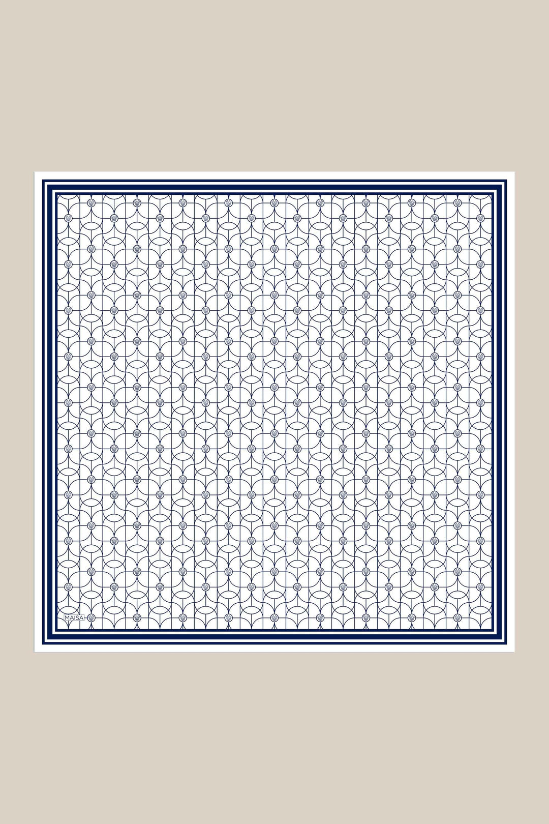 ZERRE TİVİL İPEK EŞARP 90*90 CM - K. LACİVERT - Görsel 1