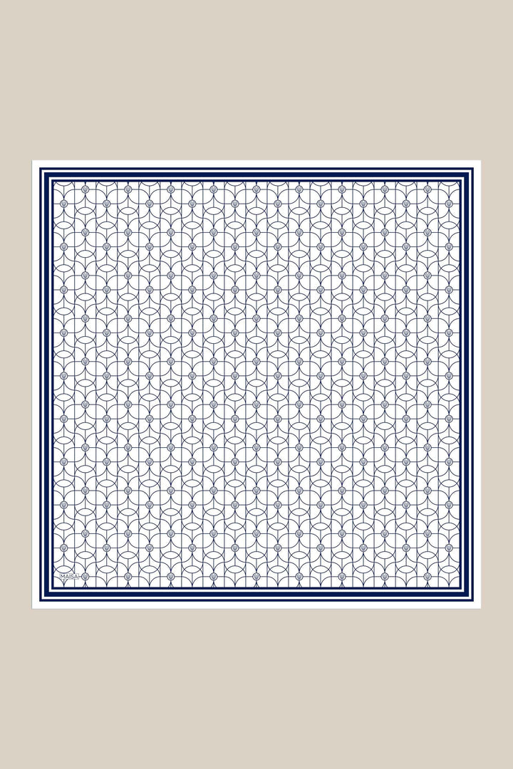 ZERRE TİVİL İPEK EŞARP 90*90 CM - K. LACİVERT - Görsel 1
