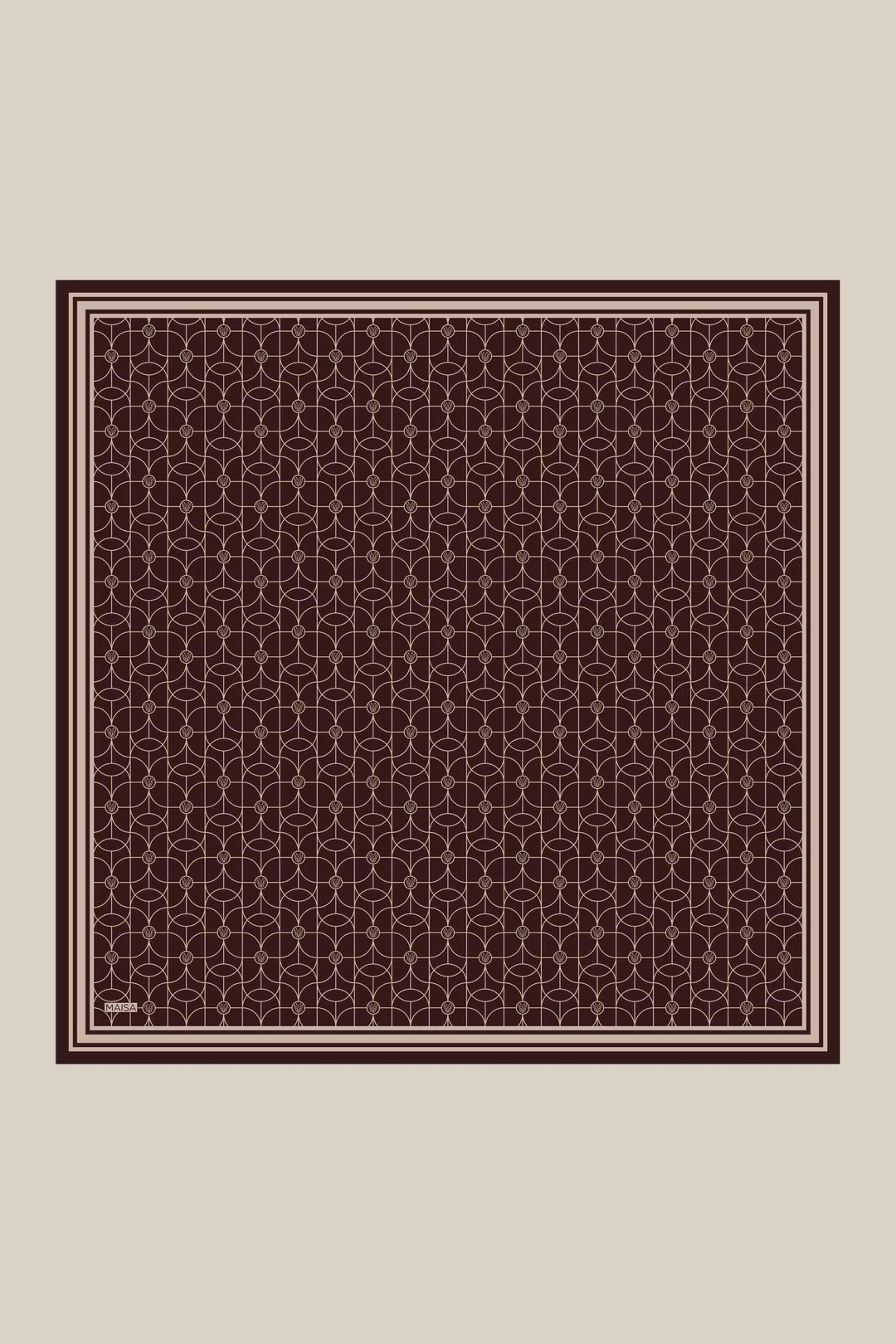 ZERRE TİVİL İPEK EŞARP 90*90 CM - KAHVERENGİ - Görsel 6