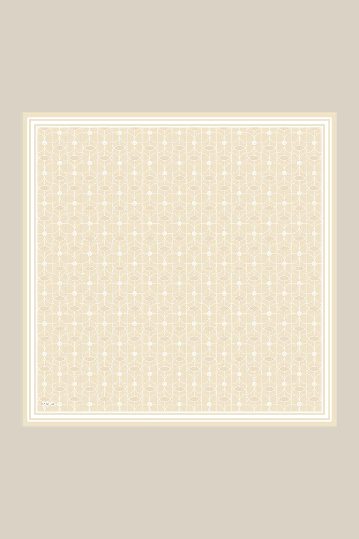 ZERRE TİVİL İPEK EŞARP 90*90 CM - KREM - Görsel 8