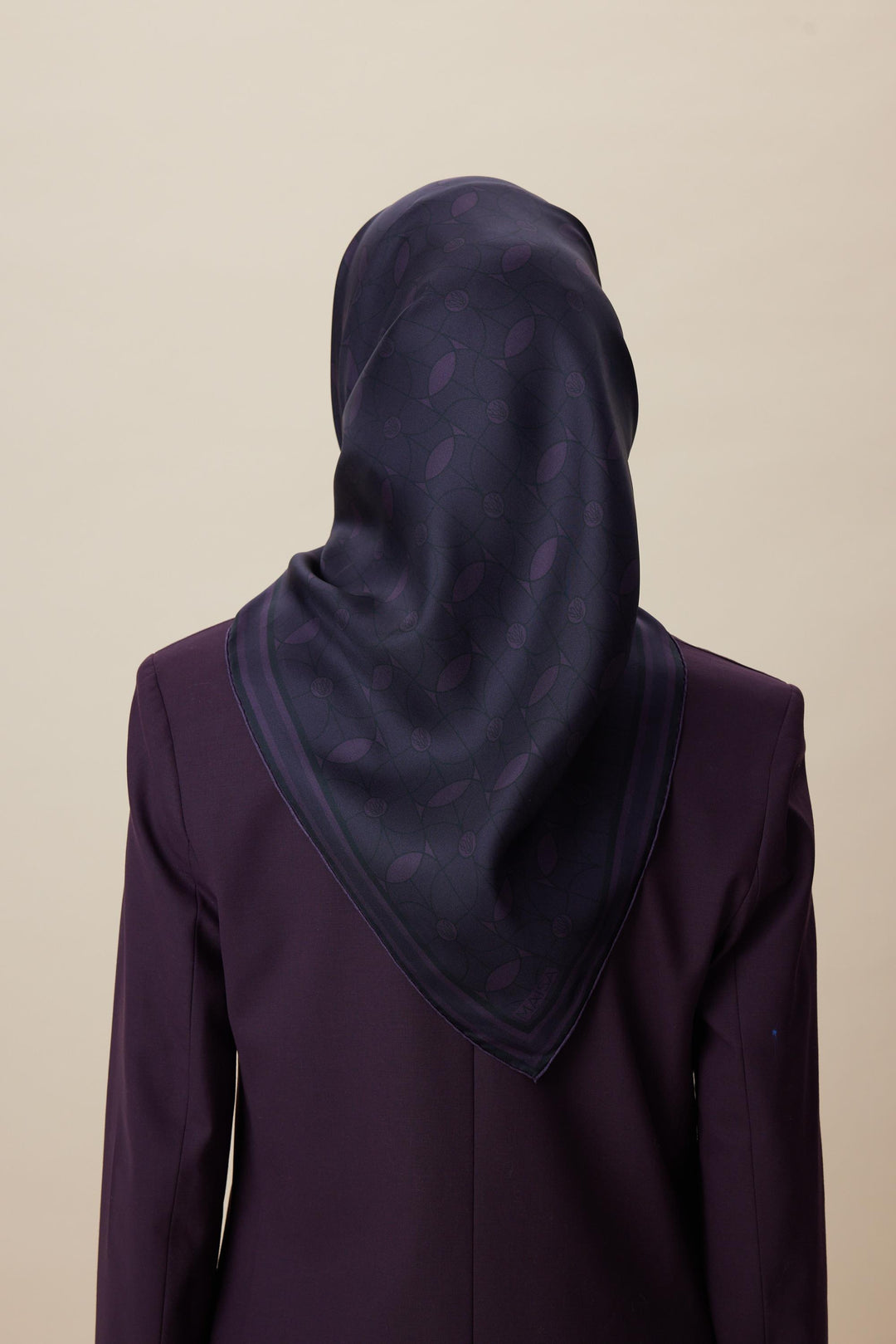 ZERRE TİVİL İPEK EŞARP 90*90 CM - MÜRDÜM - Görsel 9