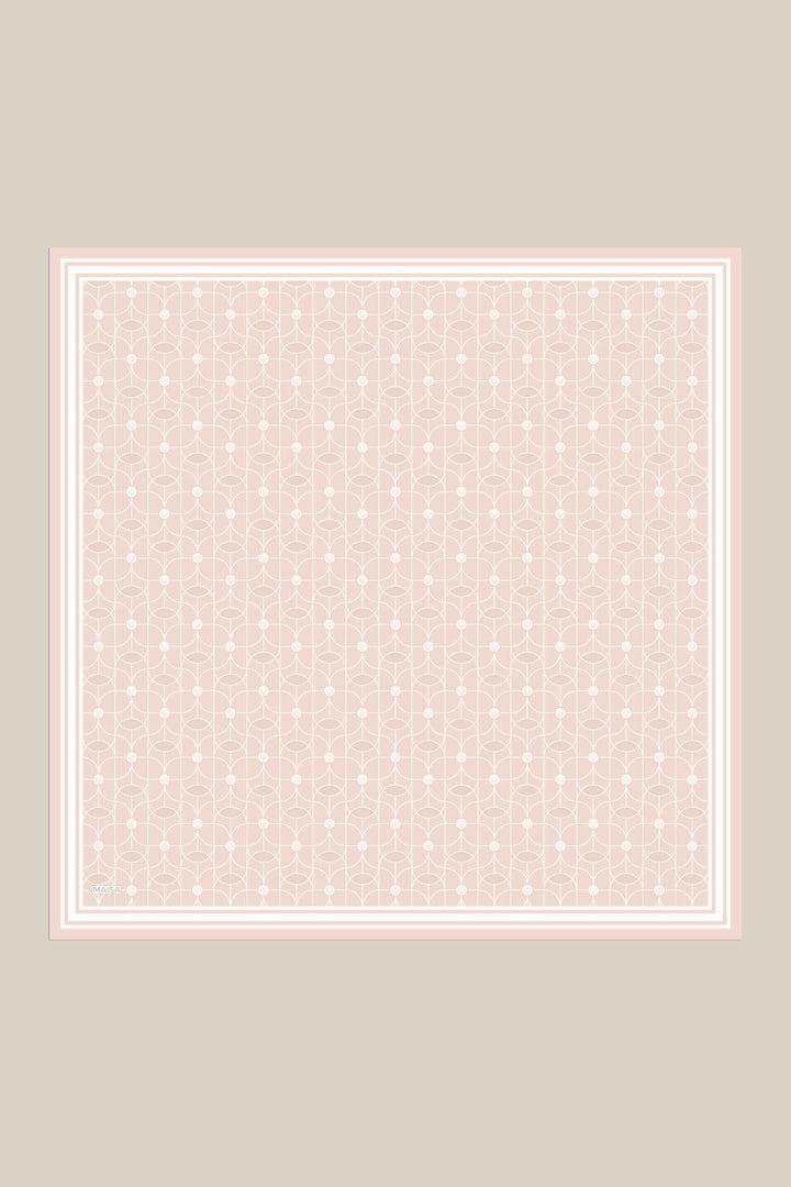 ZERRE TİVİL İPEK EŞARP 90*90 CM - PUDRA PEMBE - Görsel 1