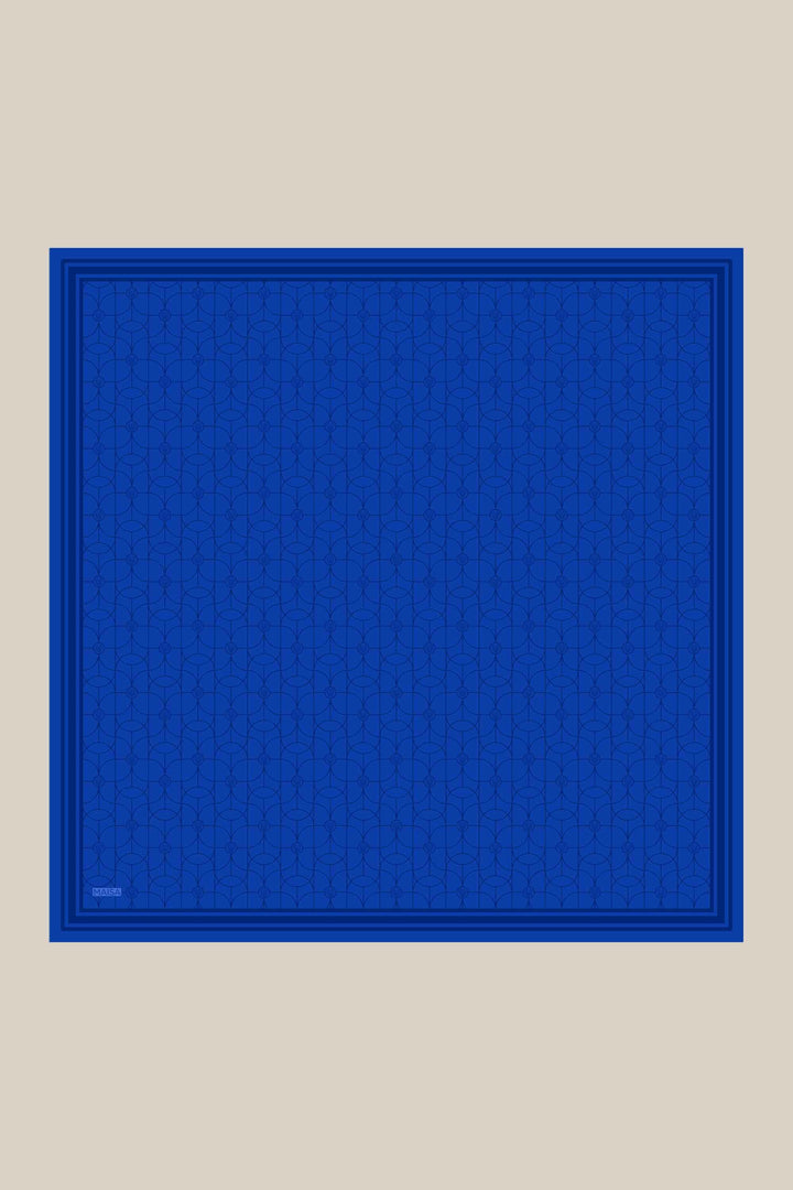 ZERRE TİVİL İPEK EŞARP 90*90 CM - SAKS - Görsel 5