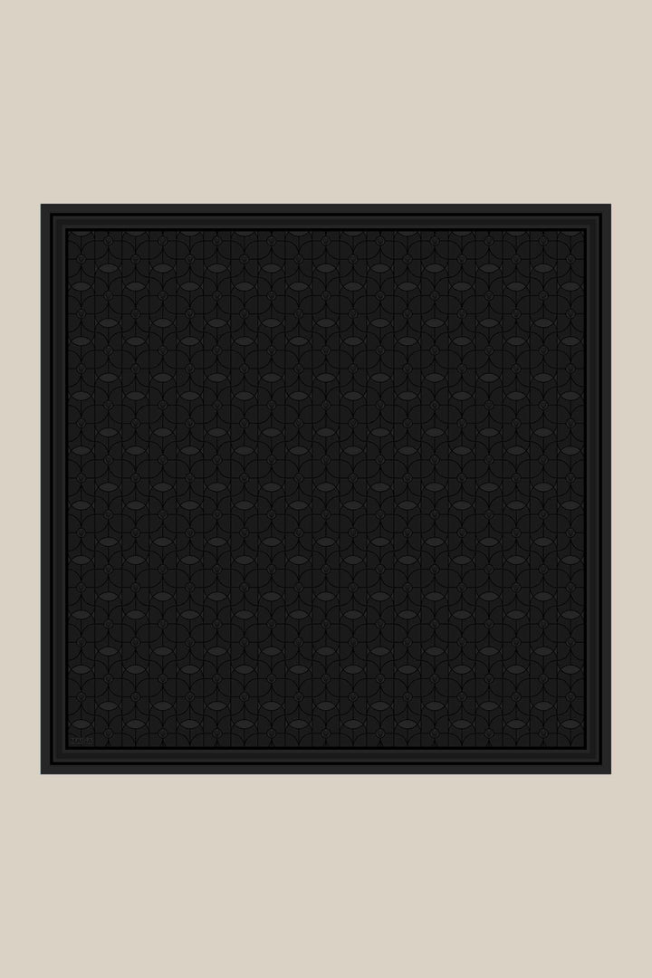 ZERRE TİVİL İPEK EŞARP 90*90 CM - SİYAH - Görsel 7