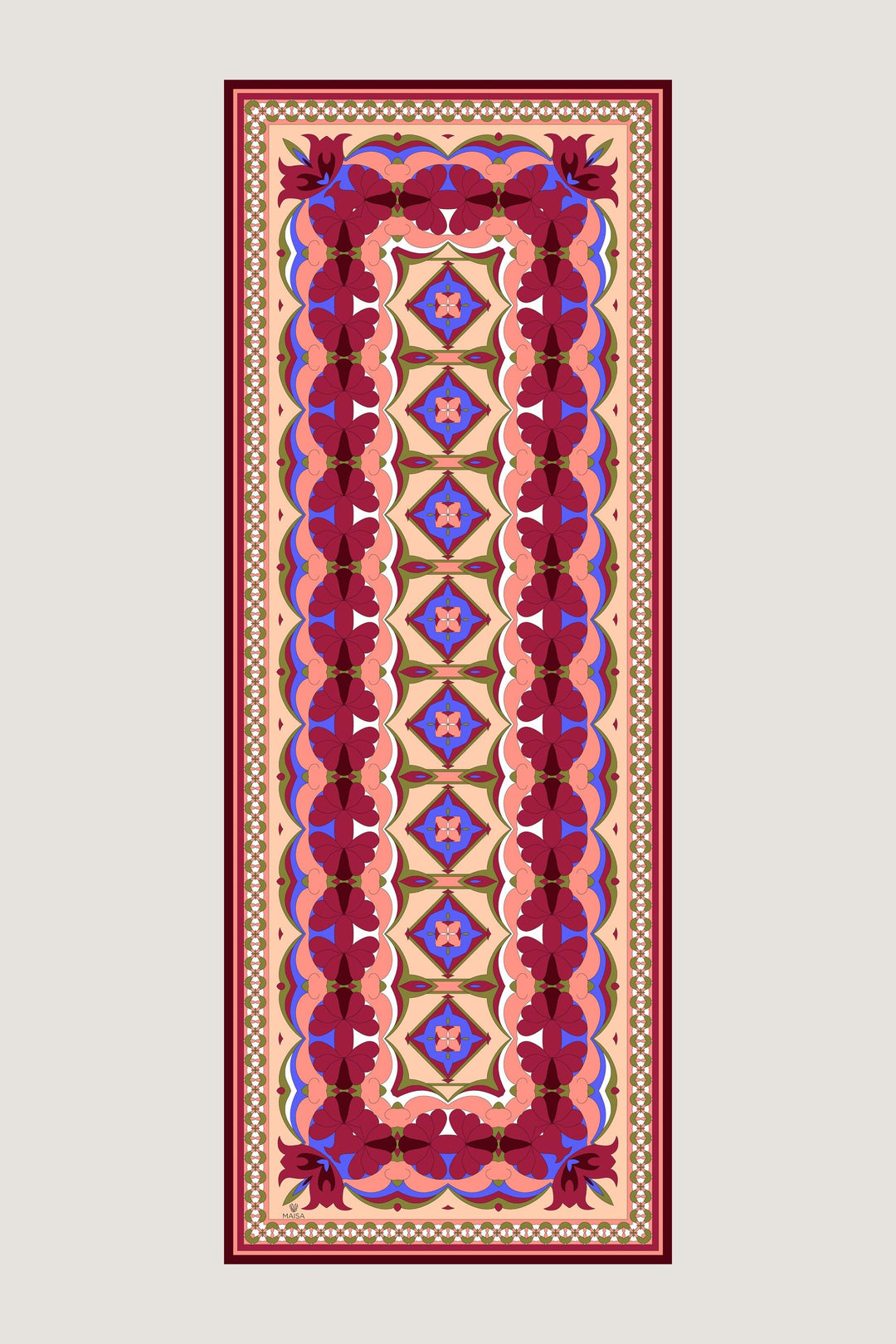 ZEYN PAMUK İPEK ŞAL 70*190 CM - KIRMIZI 